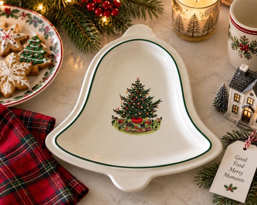 Vintage Pfaltzgraff Christmas Heritage Bell Serving Dish Holiday Serveware